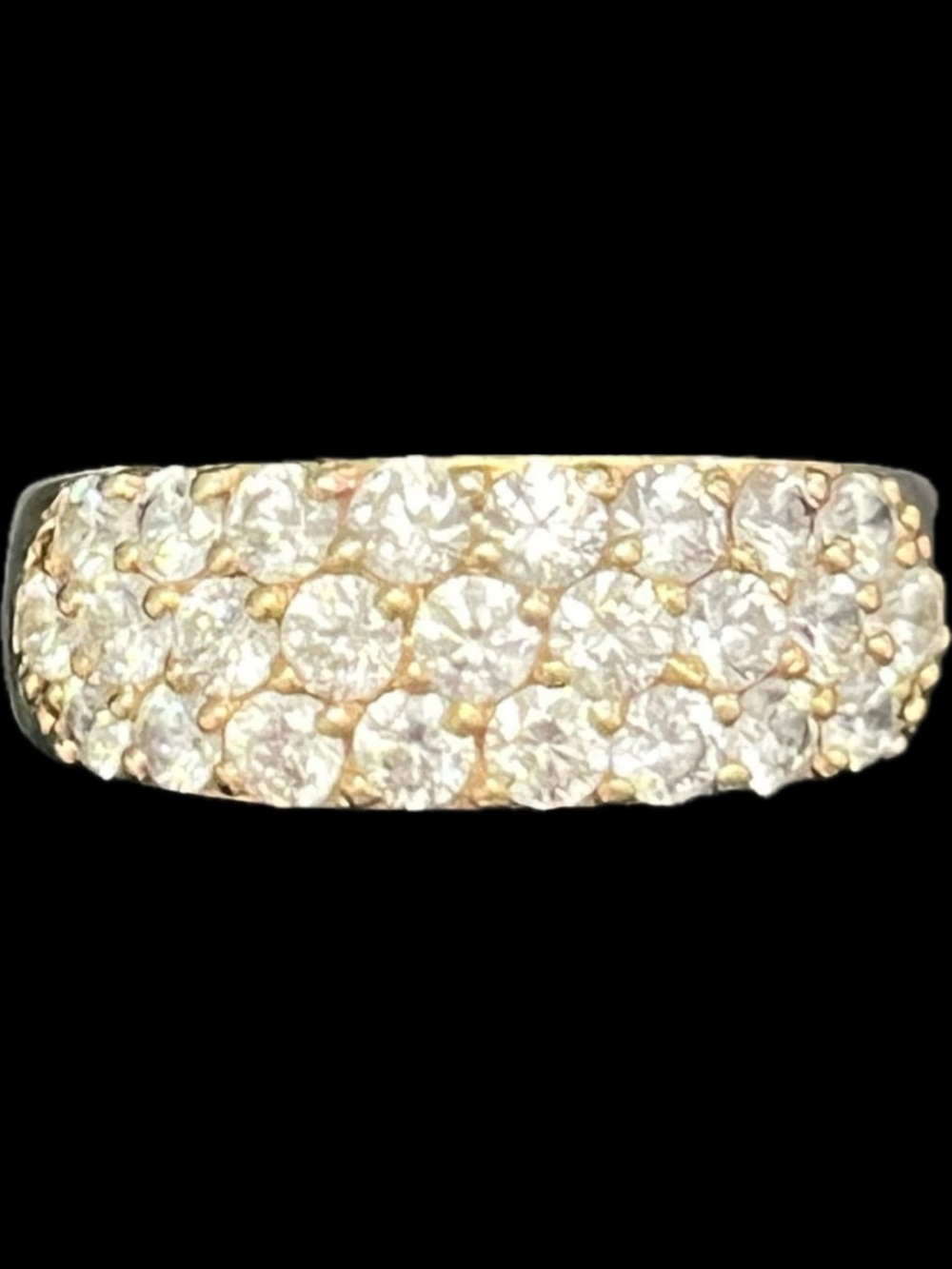 Suzanne Somers vintage brilliant cut CZ wedding band cocktail ring gold HSN